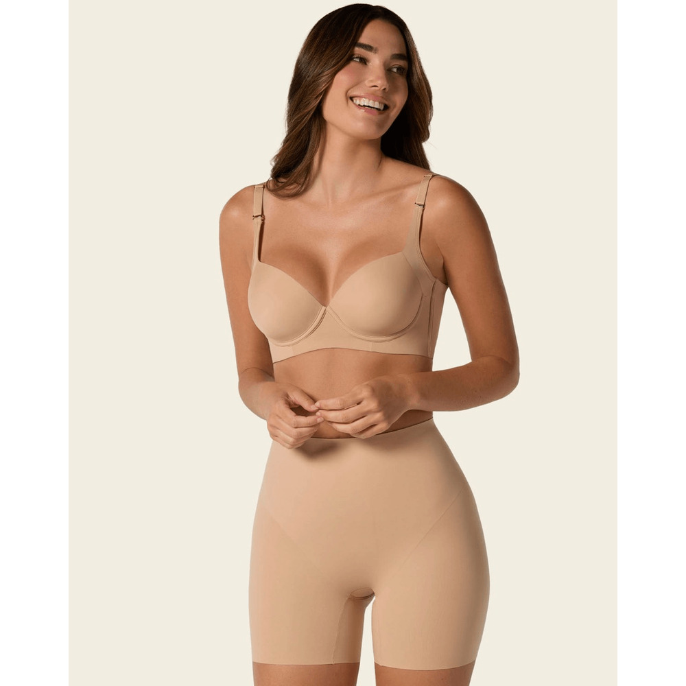 Leonisa Undetectable Padded Instant Butt Lift Shaper Short Natural Beige Large - Picture 5 of 6